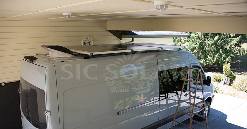 roof rack mounted solar panel