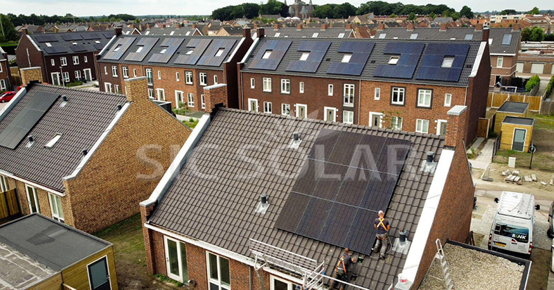 solar panels on sloped roofs