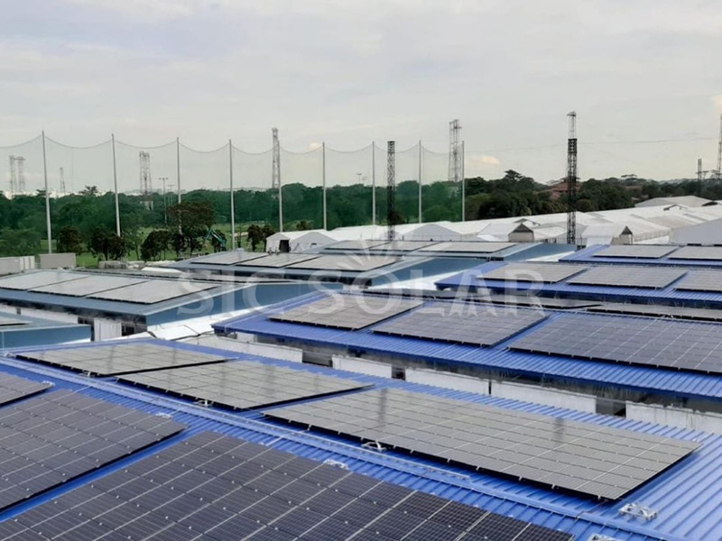 Telhado de chapa metálica trapezoidal solar de 600 kW em Singapura