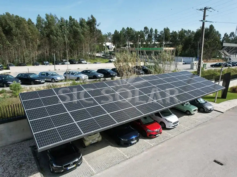 Suporte de montagem solar à prova d'água de 50 kW para garagem na Espanha