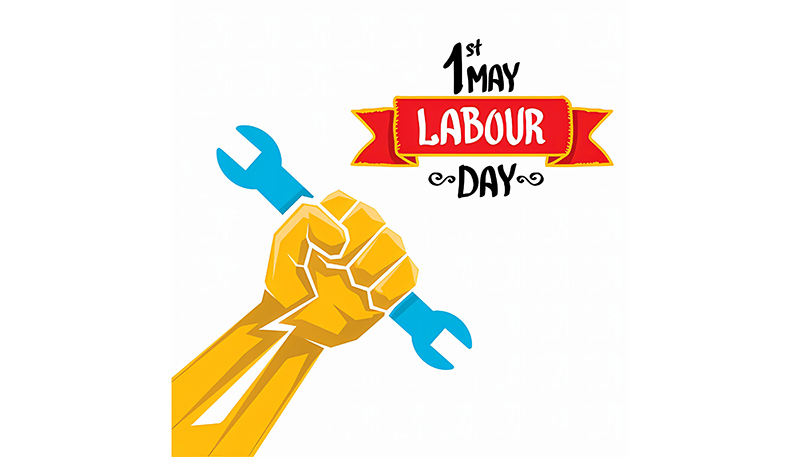 Aviso de feriado do Dia do Trabalho