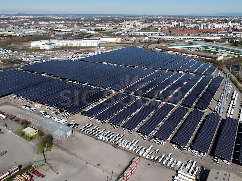 Sistemas de garagem com energia solar de 16 MW na França