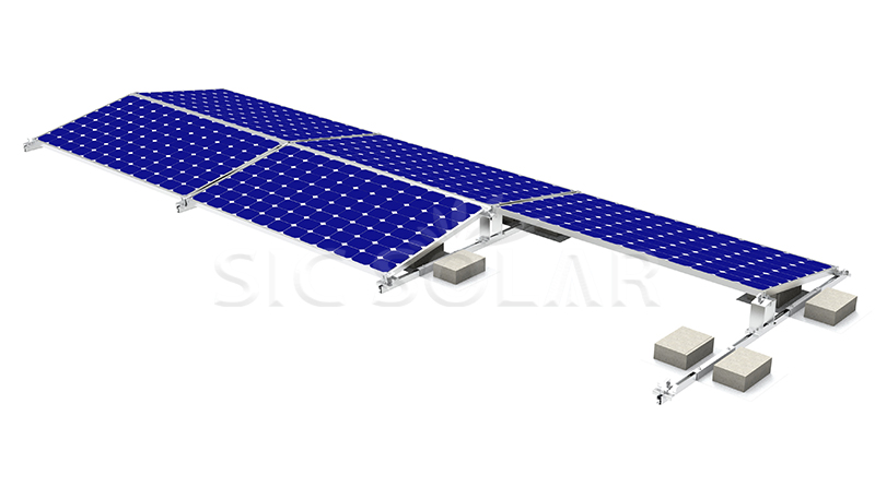 Otimiza o sistema de montagem solar com lastro leste-oeste