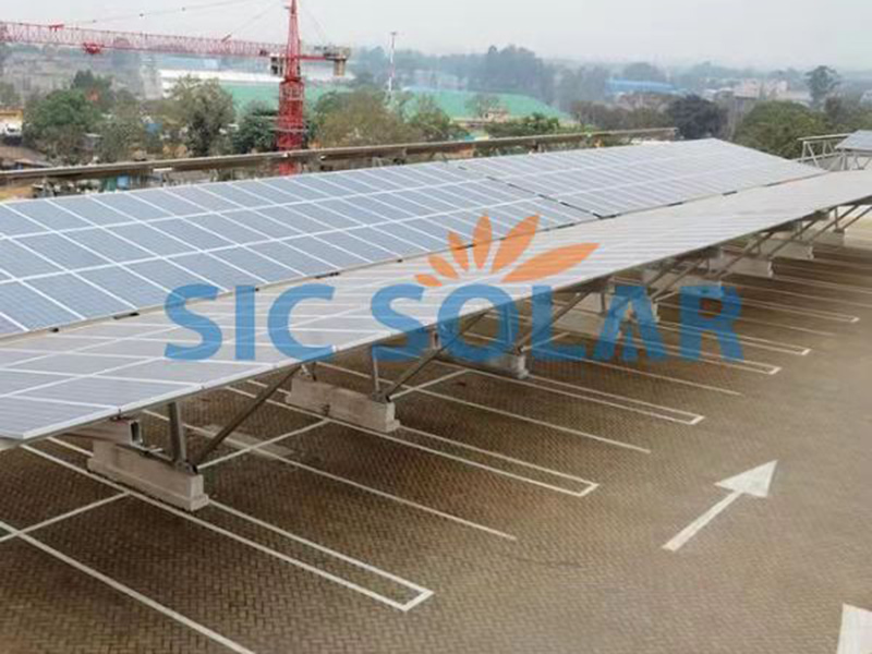 Suporte para instalação de painel solar de 200 kW em garagem na Zâmbia | Sic-solar.com