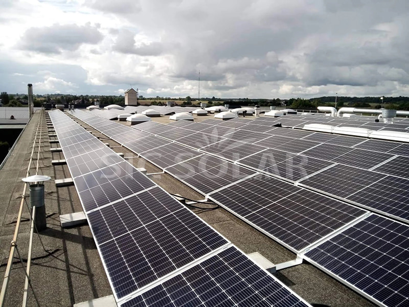 Sistema de montagem solar de 300KW para telhado plano na Dinamarca