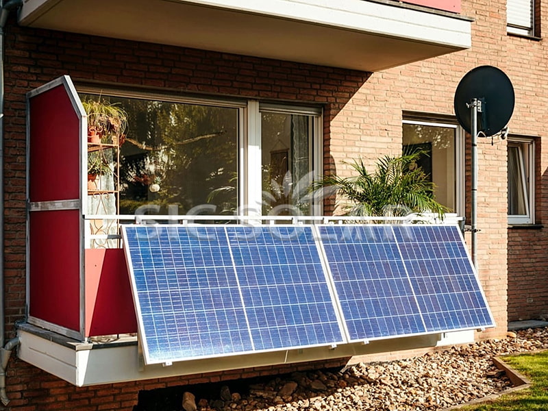 Sistema de montagem de painéis solares de 2 kW para varanda na Alemanha